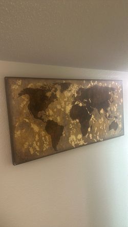 World Map Wood Framing 46x24