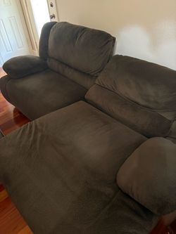 Brown Microfiber Reclining Sofa