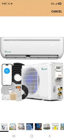 YITAHOME 12000 BTU Mini Split Air Conditioner Heat Pump System, Wifi Enabled 20 SEER2 115V Inverter Ductless AC Cool Up to 750 Sq. Ft, Compatible with