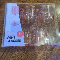 12oz gold rim wine glass