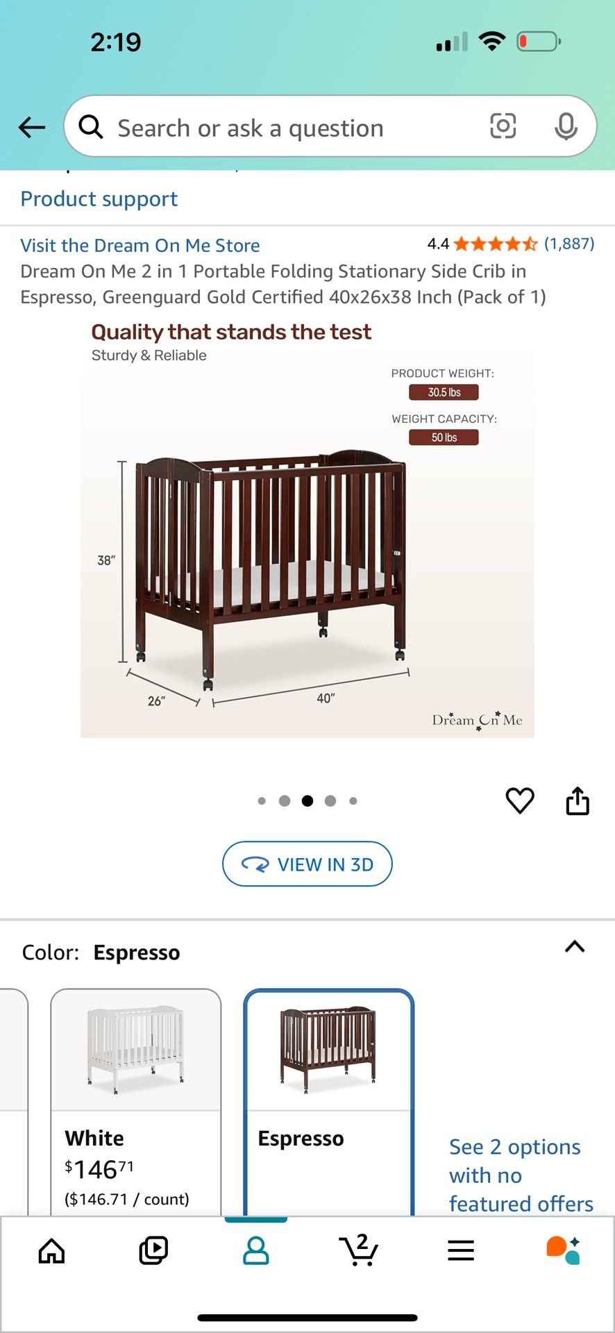 Foldable crib
