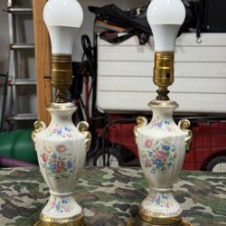 Vintage porcelain lamp stands