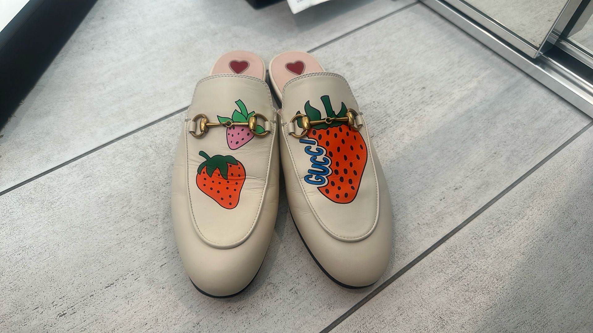 White Gucci Mules 