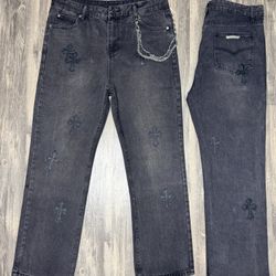 Brand New Chrome Heart Jeans With Package 