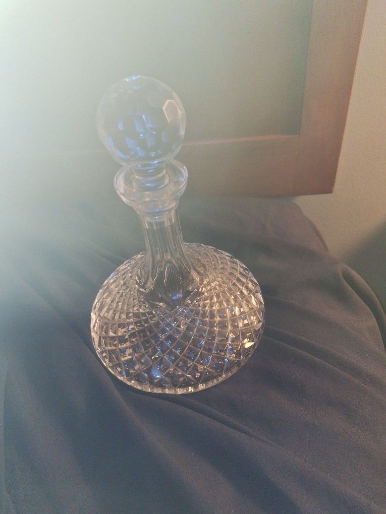 LISMORE by WATERFORD Crystal Ships Decanter 10"
