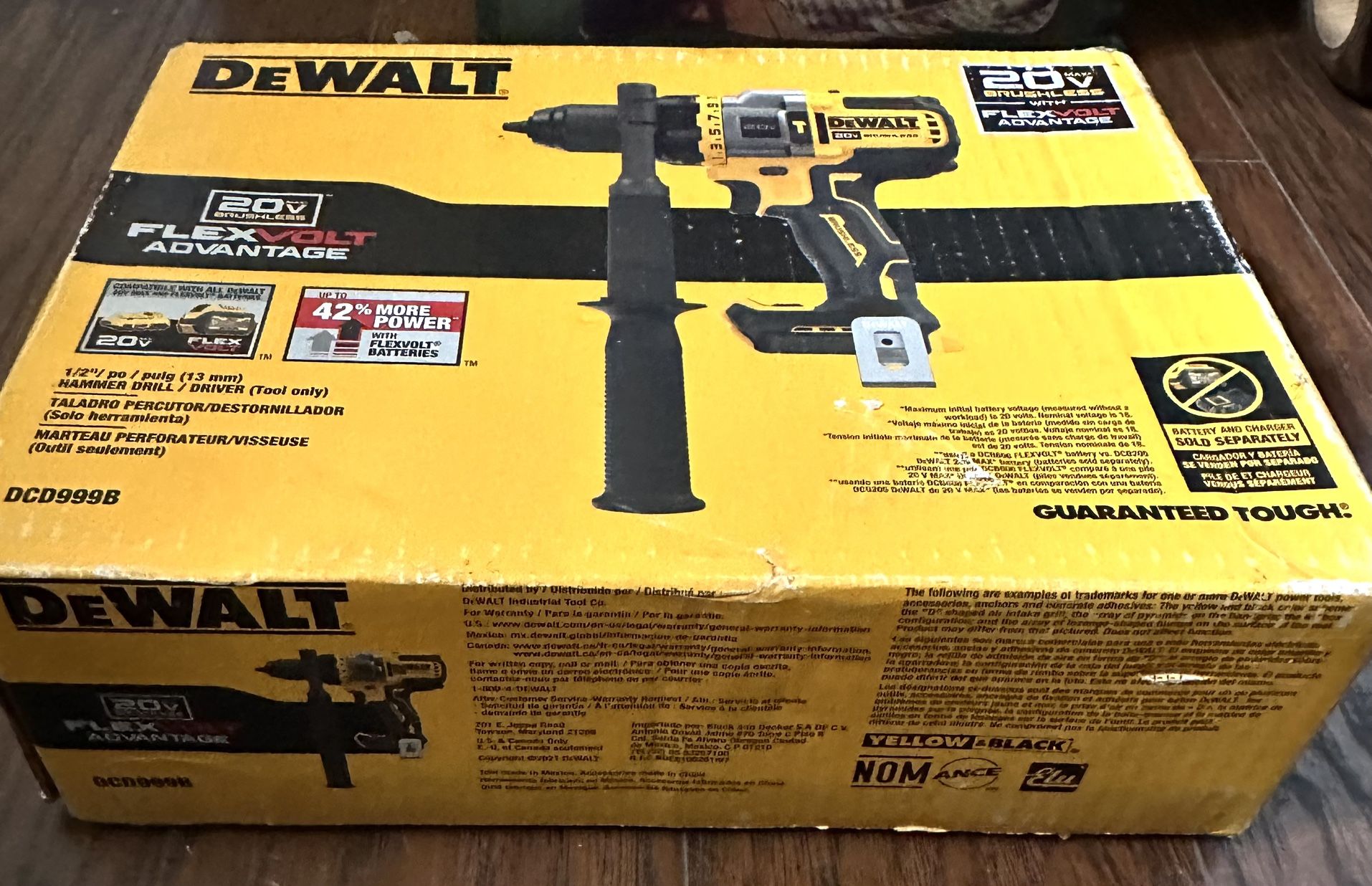 New DEWALT FLEXVOLT ADVANTAGE 20V MAX* Hammer Drill, Cordless, 1/2-Inch