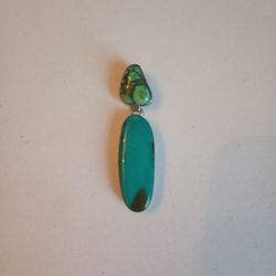 Sterling Silver Turquoise Pendant. Real Turquoise.