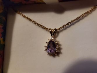 Amethyst & CZ Necklace