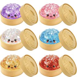 6 piezas de juguetes blandos con purpurina, loca diversión Squishy con caja, bolas elásticas para apretar el estrés Fidget Sensory Squishy para vacaci