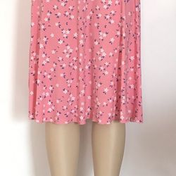 Women Floral Spring Summer Skirt Pink M/L