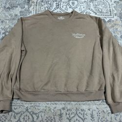 Hollister California Tan Crewneck Womens Size S Sweatshirt Pullover
