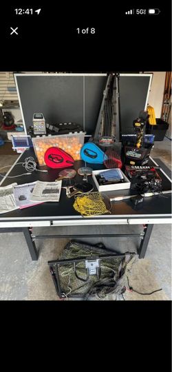 Complete STIGA Ping Pong Table Setup + Newgy Robo-Pong 2050 Robot
