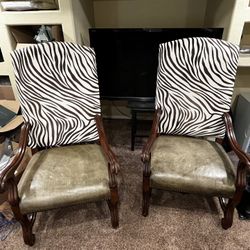 2 Ralph Lauren Real Zebra Chairs