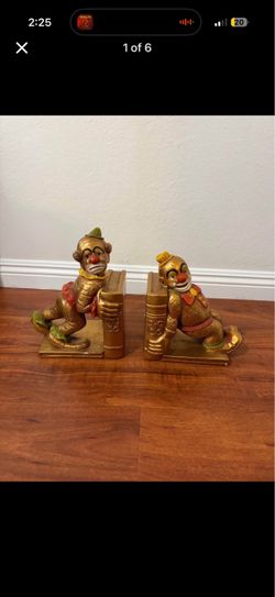 vintage clown bookends