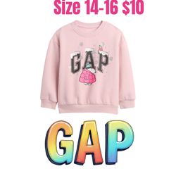 pink Gap Peanuts Snoopy graphic sweatshirt Size XXL 14-16 Excellent Condition ❤️❤️M16 042526