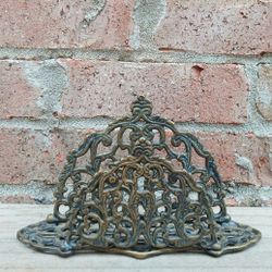 Vintage Brass Ornate Letter Holder 