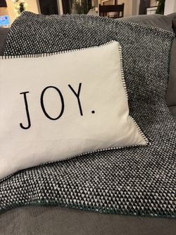 Rae Dunn Pillow And Hearth & Hand Throw.