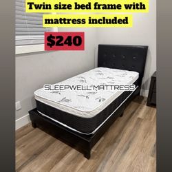 Twin Size Bed Frame With Pillow Too Mattress Included 