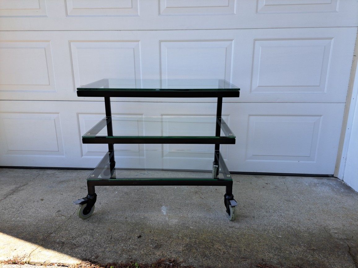 Steel and Glass Media Cart