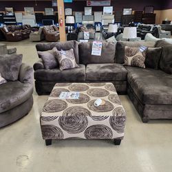 Groovy Chocolate Sectional (Only)
