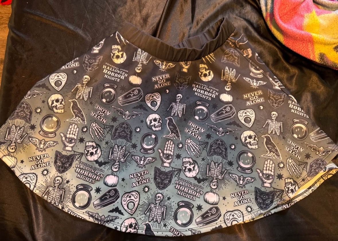 Universal Studios Halloween Horror Nights "Never Go Alone" skater skirt HHN 2023
