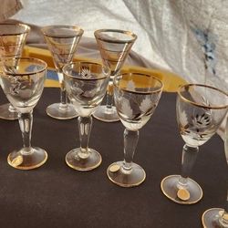 Brandy Shot Glass Set  & Ice Bowl (24k Highlights) 