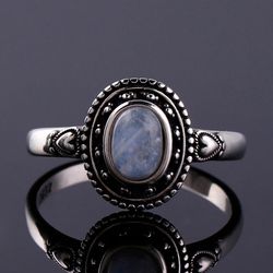 Natural Moonstone Ring 925 Sterling 9