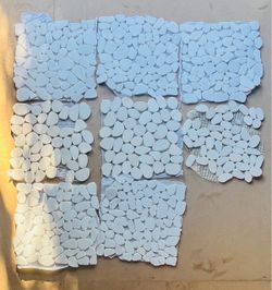 White Pebble Mesh Mounted Mosaic Tile Sheets