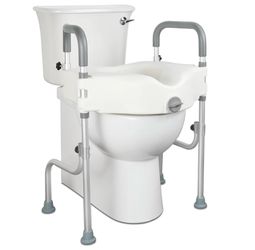 Lock Raised Toilet Seat With Handles5inToilet Seat Riser with Arms Fits Most ToiletsHeavy Duty Handicap Seat With Adjustable LegsElderly Handicap