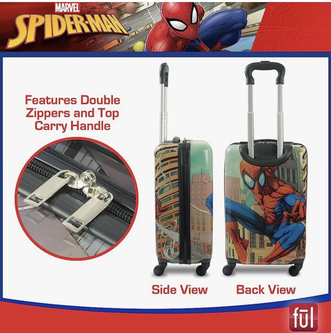 ful Spiderman 21 Hardside Lightweight Luggage, Color: Red - JCPenney