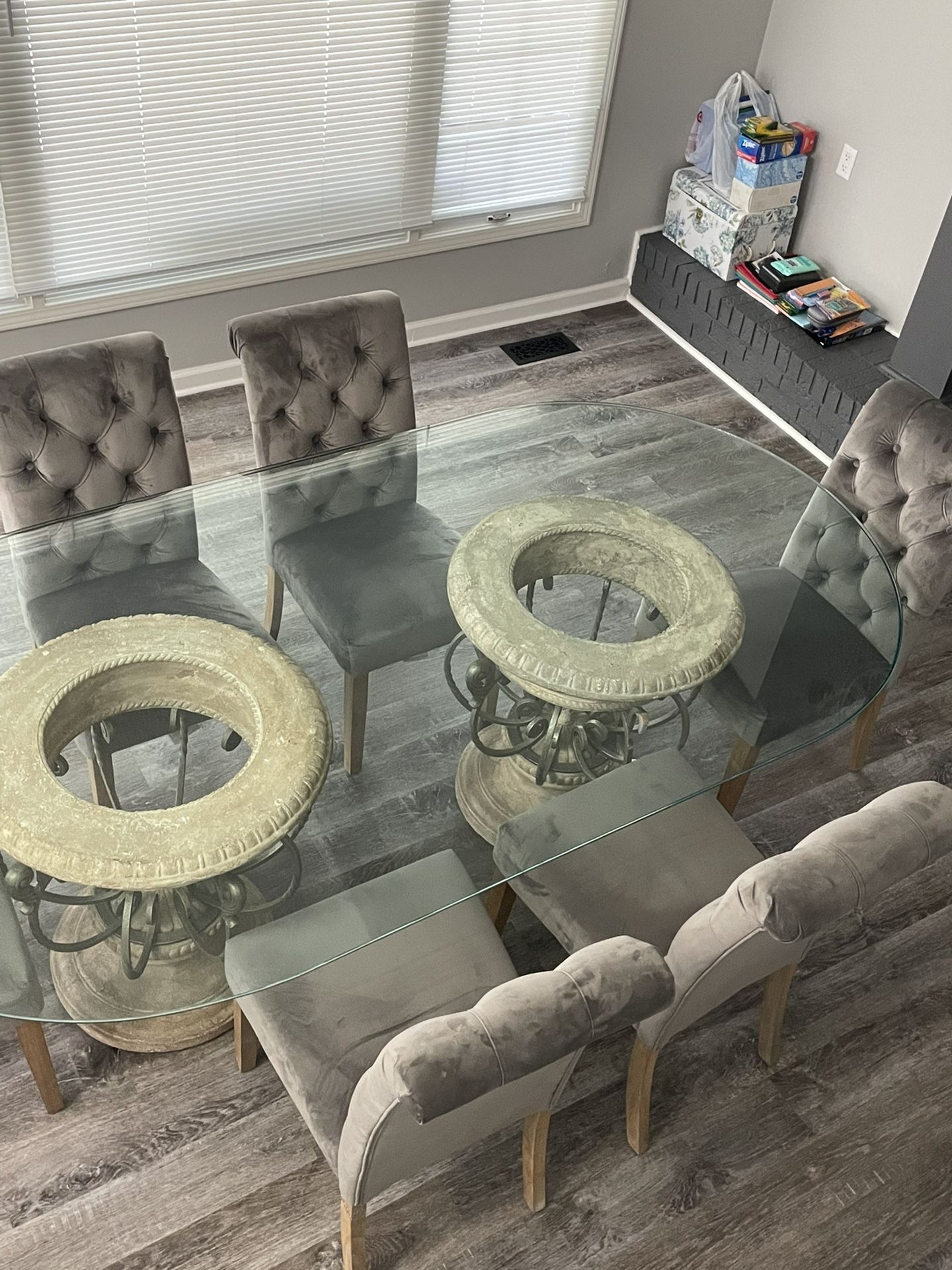 Glass Dining Table And 6 Chairs