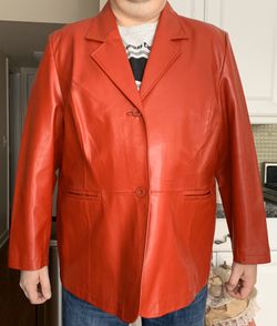 Women leather jacket 3XL