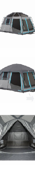 NEW Outdoor Camping Cabin Tent 14' x 10' Sleeps 10 People Blue Rest Instant Shelter Sport Hiking Automatic Canopy Glamping Skylight *↓READ↓*