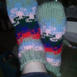 Hand made knitted colorful and socks 