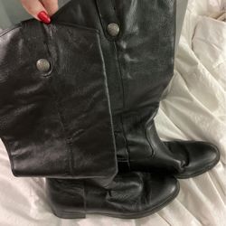 Womens Pull On Leather Boots Sz 8.5
