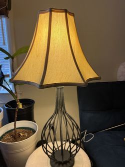 Vintage Iron Globe Table Lamp.