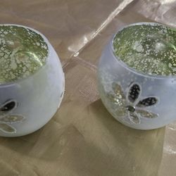 Set Of 2 Glass Candle Cups