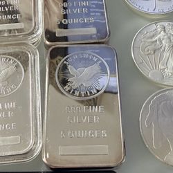1 oz silver bars and coins
