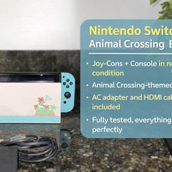 Nintendo Switch Animal Crossing Edition Complete w/ Dock & Charger