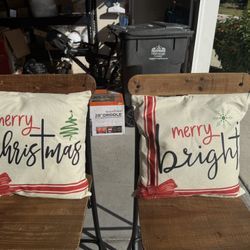 (2) New Christmas pillows