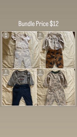 0-3 & 3-6 Month baby outfits Price as shown in photo
