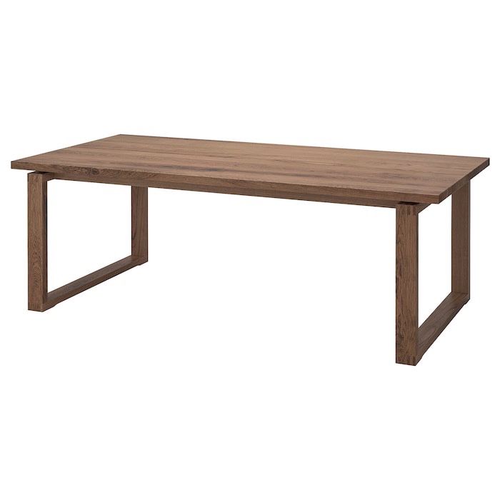 MÖRBYLÅNGA Table, oak veneer brown stained, 86 5/8x39 3/8 "