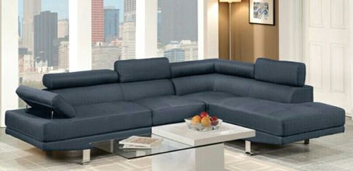 New!! 2PC Dark Blue Sectional Sofa • No Credit Need it• We Deliver 🚚 • Buy Online 📲 or book an appointment
