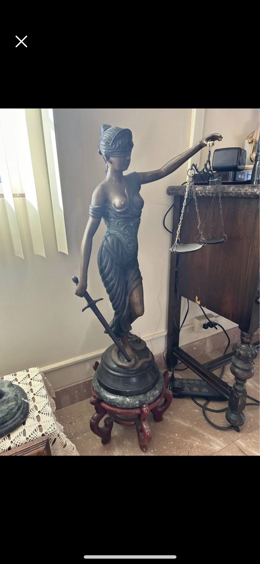 Bronze justice statue