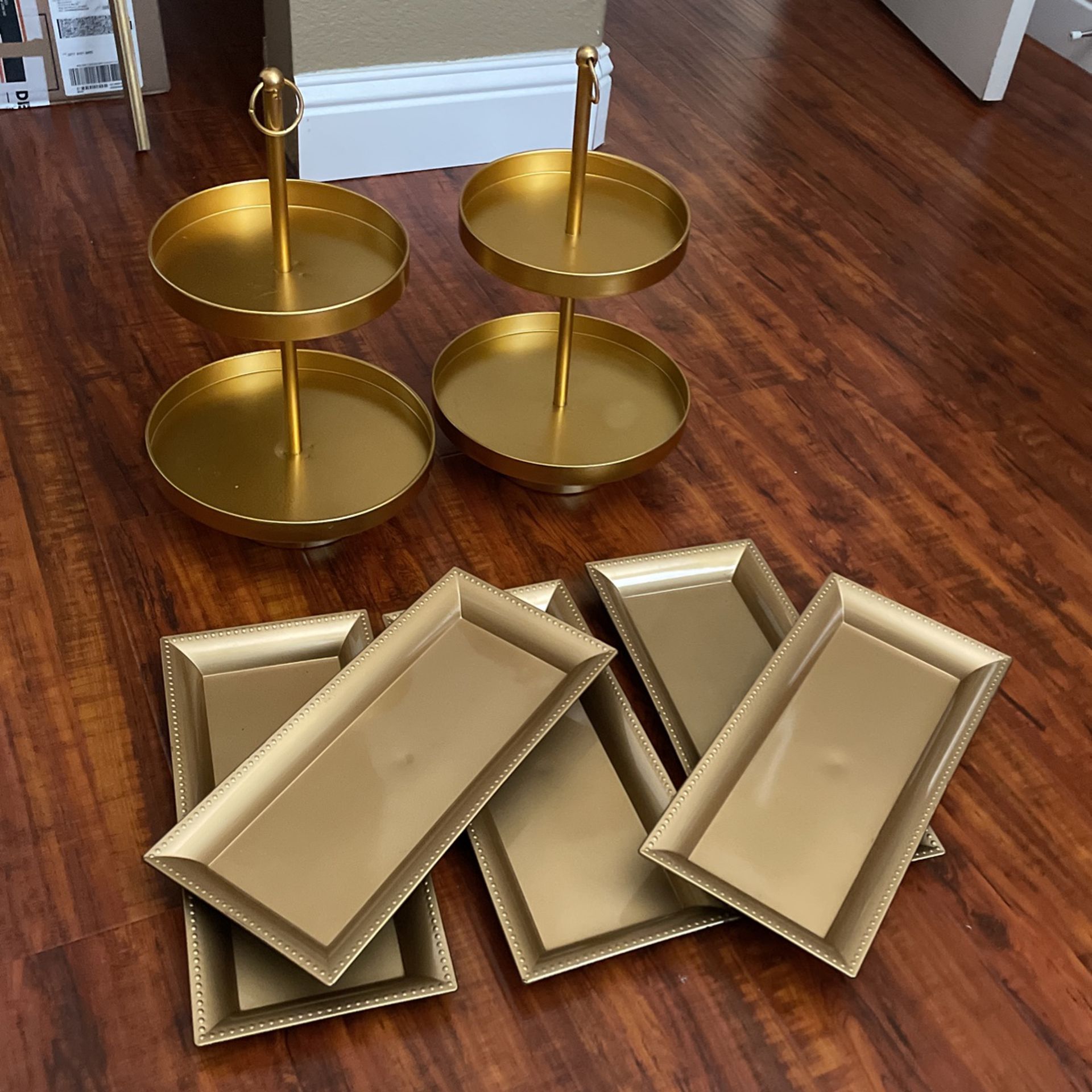 Gold Dessert Tiers And Trays 