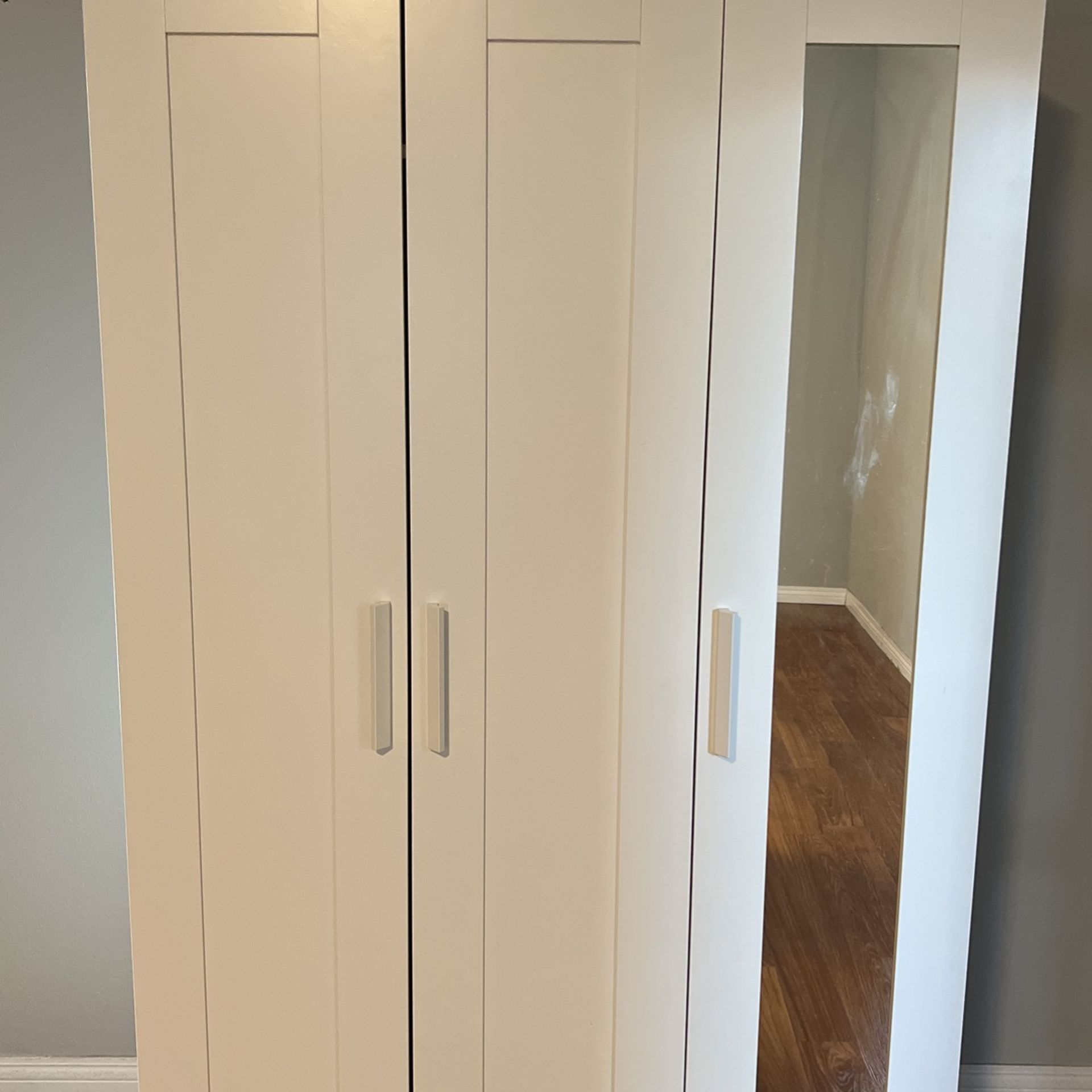 IKEA Three Door Stand Alone Closet With Mirror