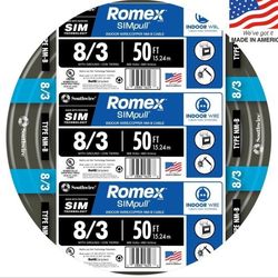 Southwire

50 ft. 8/3 Stranded Romex SIMpull CU NM-B W/G Wire

