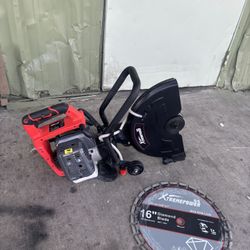 XtremepowerUS 16" concrete cutting saw with 52cc gasoline engine, EPA approved, with guide roller.