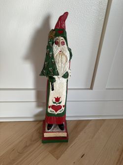 House Of Hatten Collectible Vintage Wooden Santa