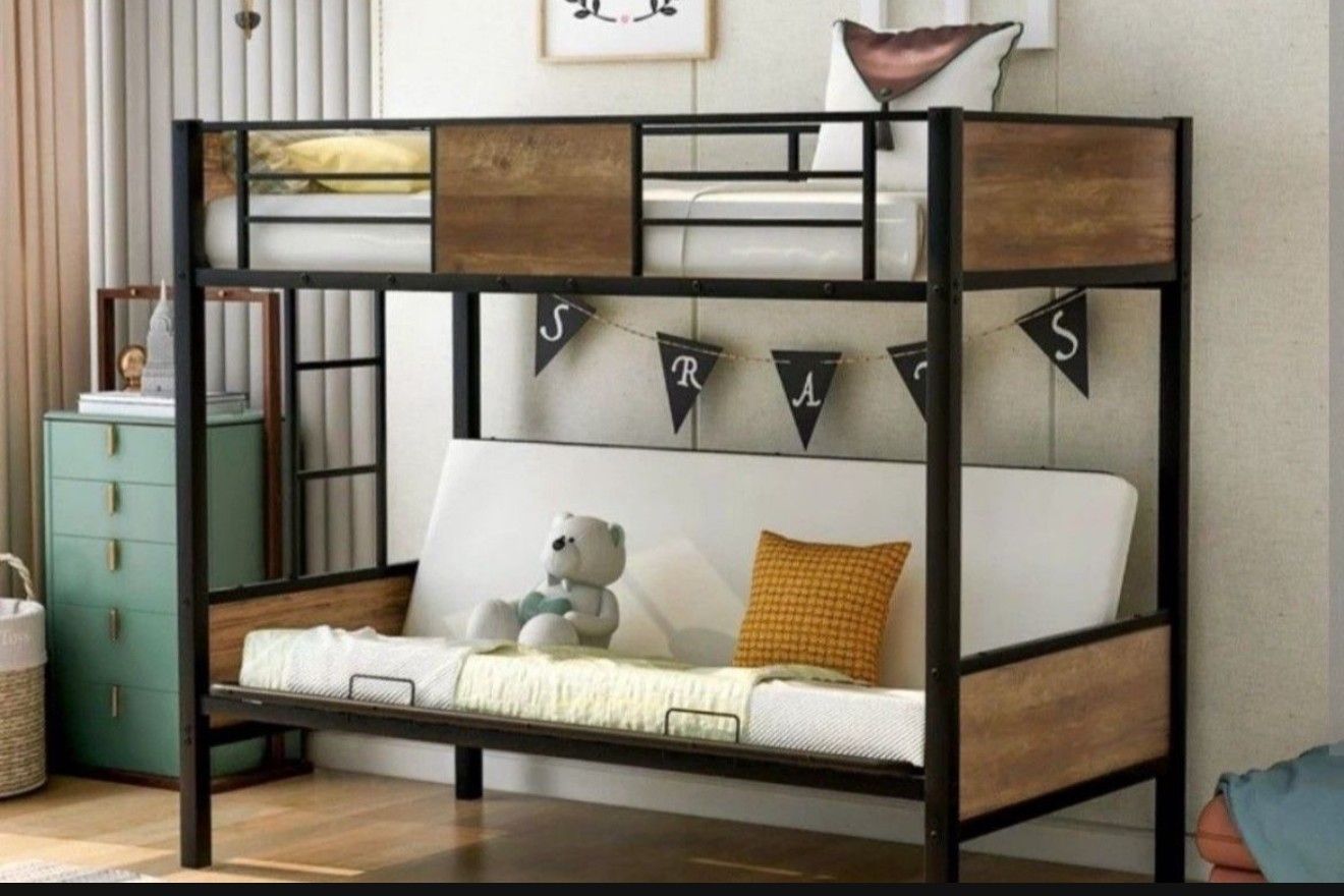 Twin Over Futon Frame W/ Out Mattress And Futon